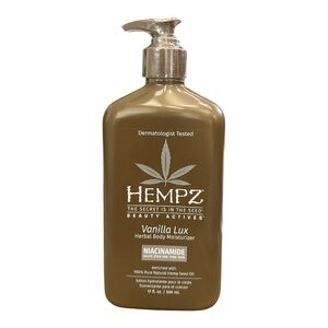 Hempz Vanilla Lux Herbal Body Moisturizer with Niacinamide – 17 oz